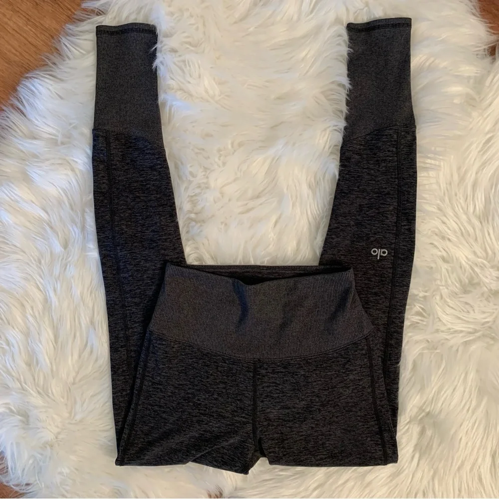 Alo Yoga Alosoft High Waist Lounge Legging Dark Heather Gray XS Activewear